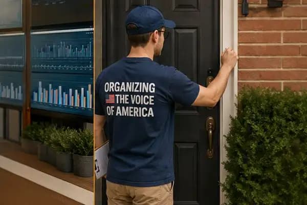 Canvasser knocking